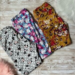LuLaRoe Disney Leggings OS - 3 pairs - One Size | Beauty and the Beast | Minnie